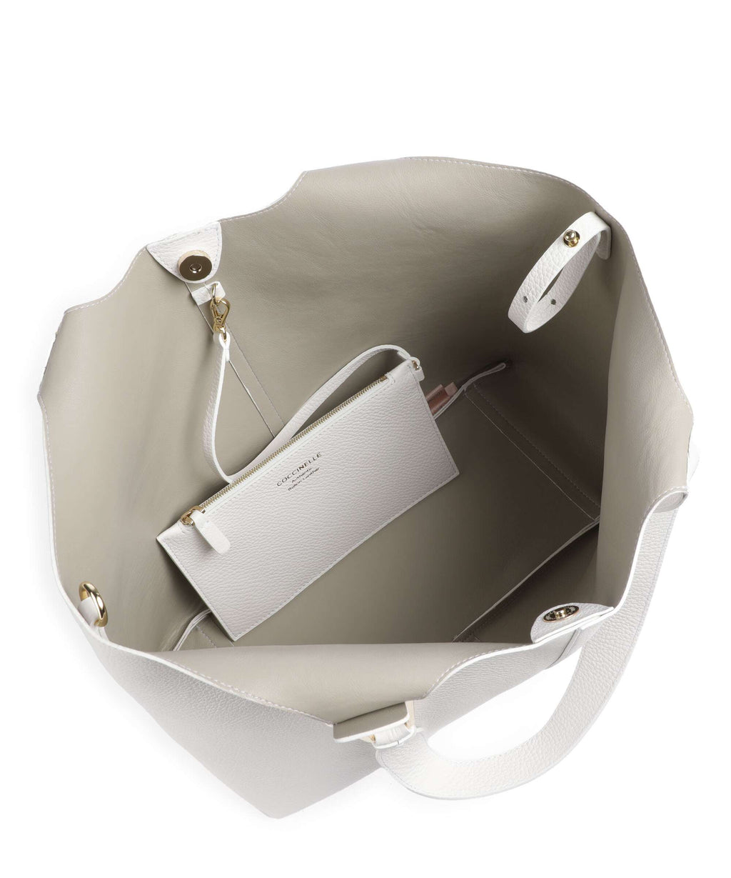 Coccinelle Brume Tote bag brillant white