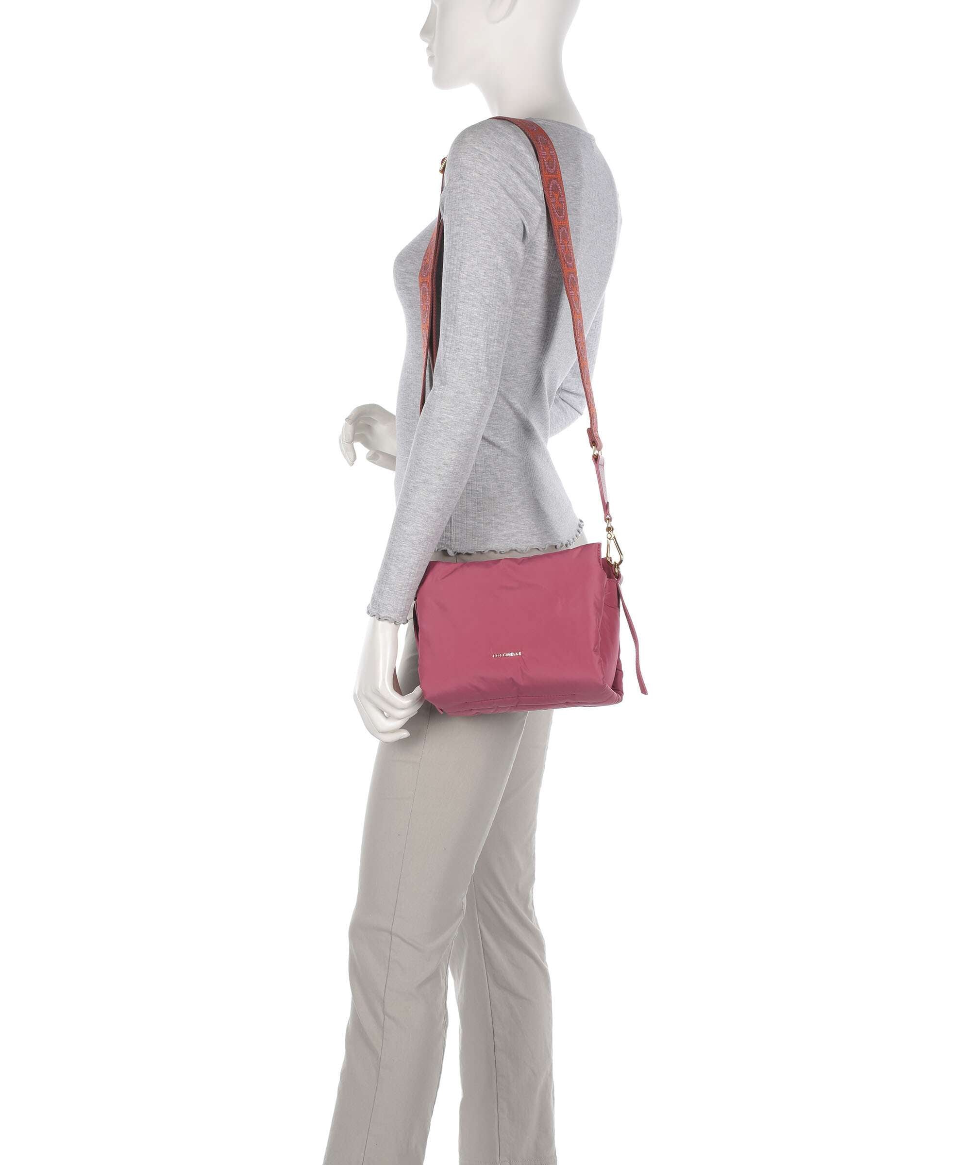 Coccinelle Boheme Puffy Nylon Handbag rosewood