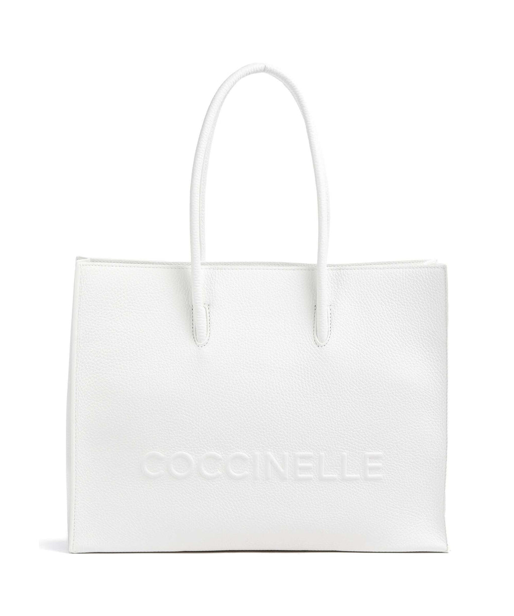 Coccinelle Myrtha Maxi Logo Tote bag brillant white
