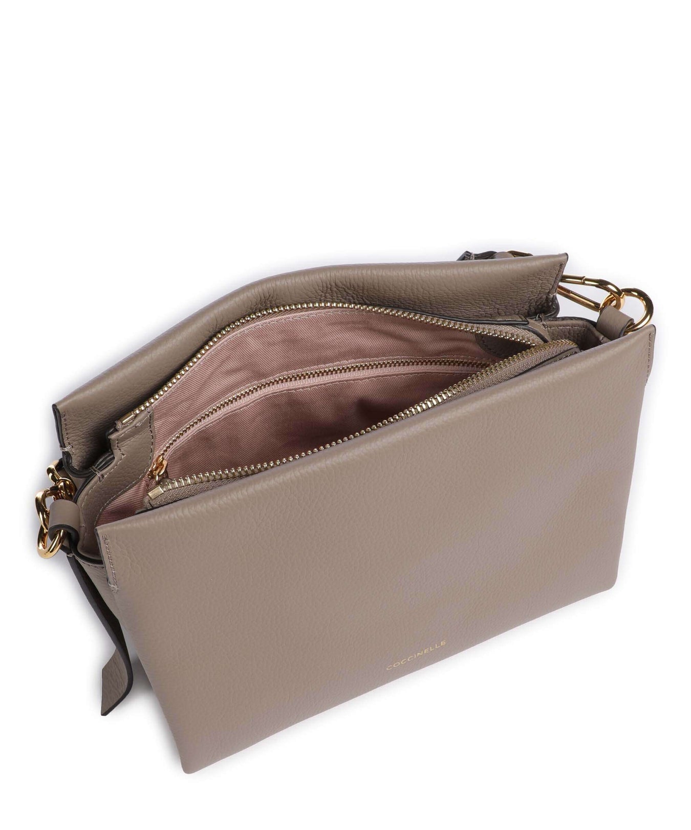 Coccinelle Boheme Grana Double Handbag warm taupe/rosette