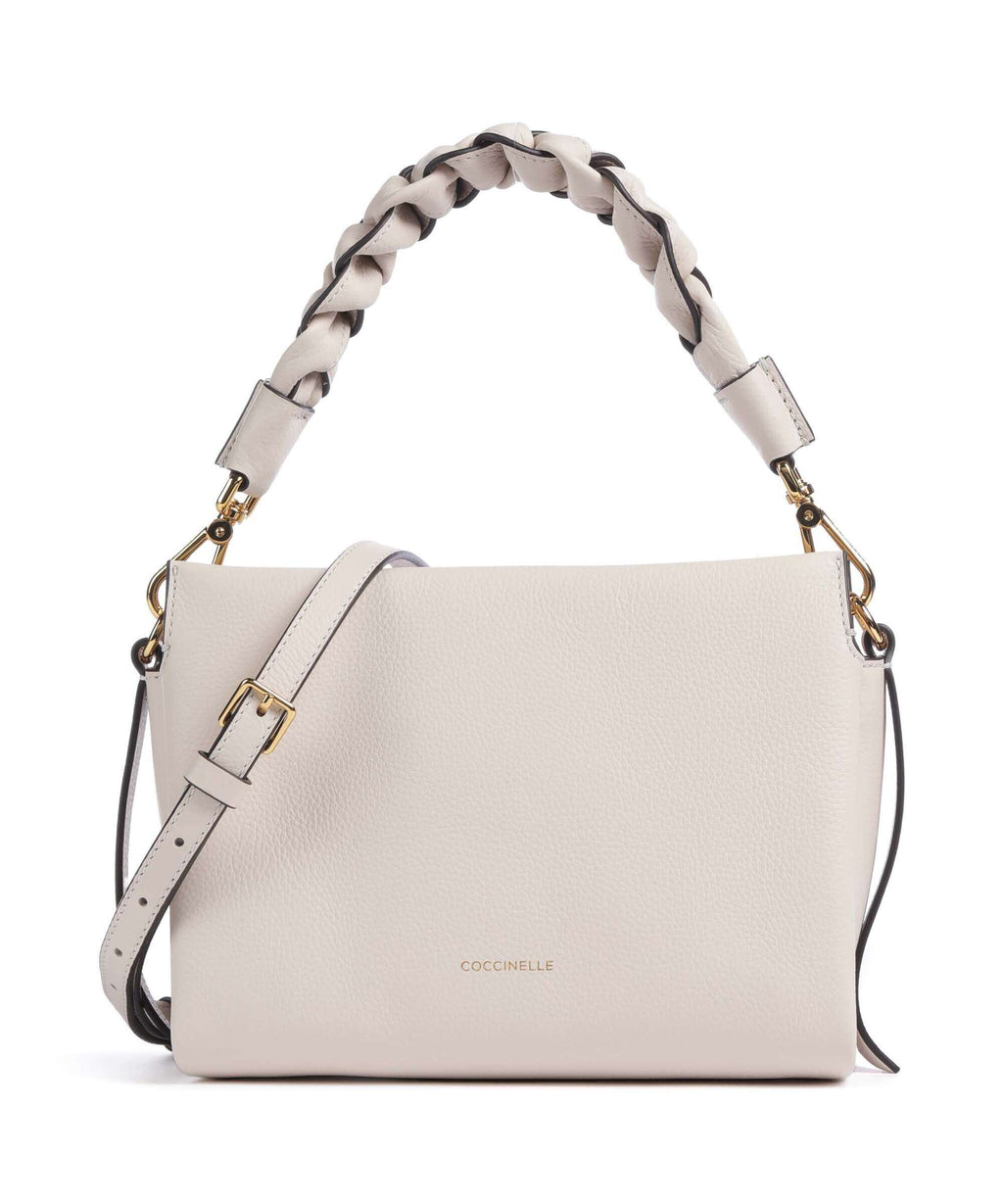 Coccinelle Boheme Grana Double Handbag lambskin white/laurel green