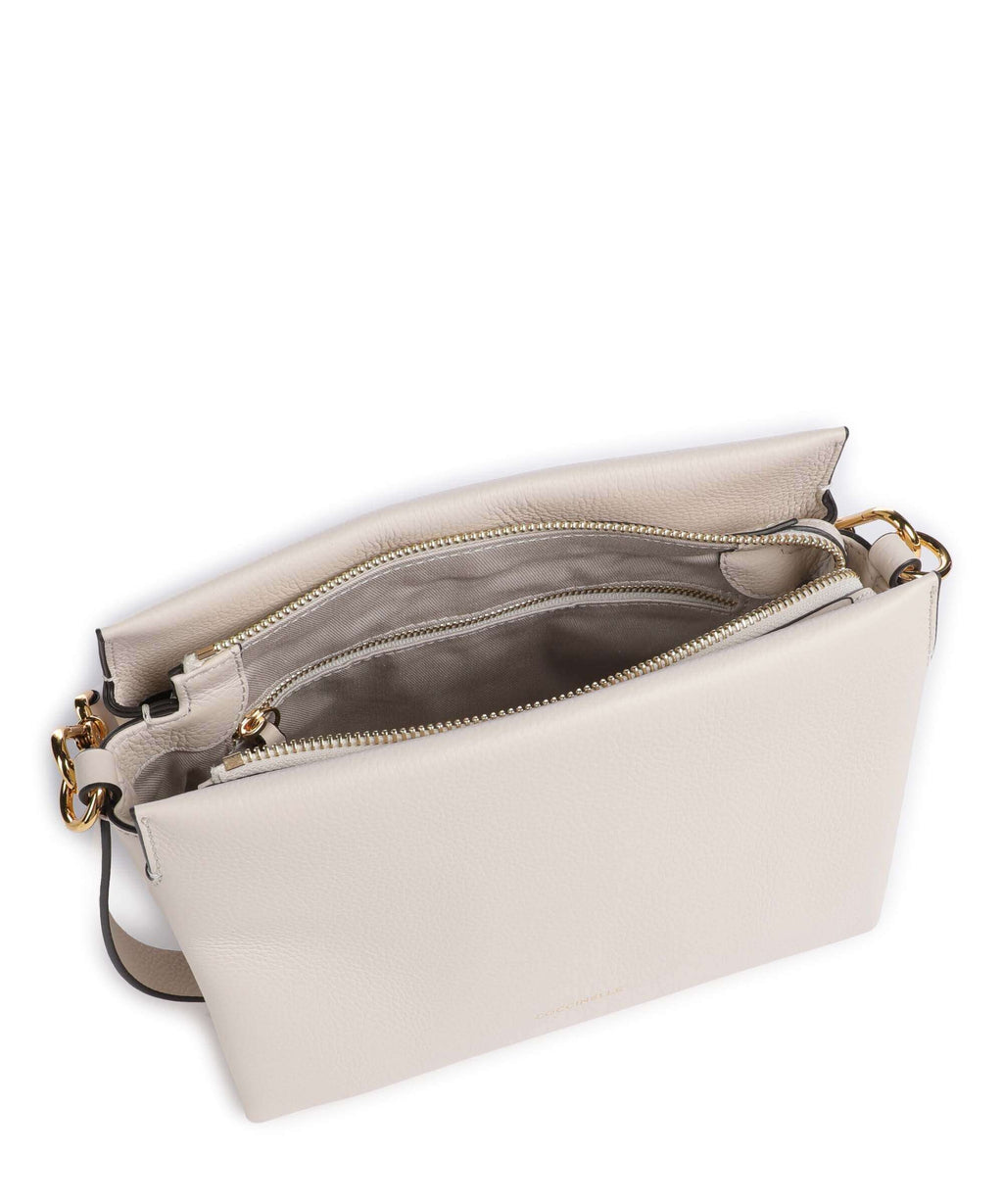 Coccinelle Boheme Grana Double Handbag lambskin white/laurel green