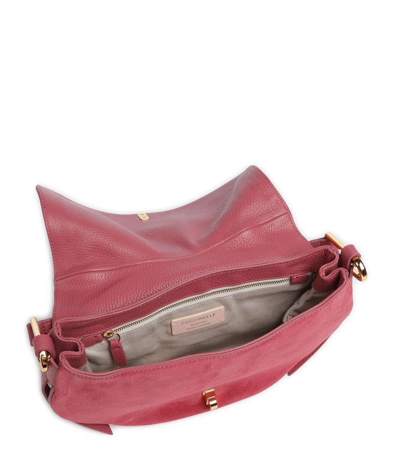 Coccinelle Magie Suede Shoulder bag rosewood
