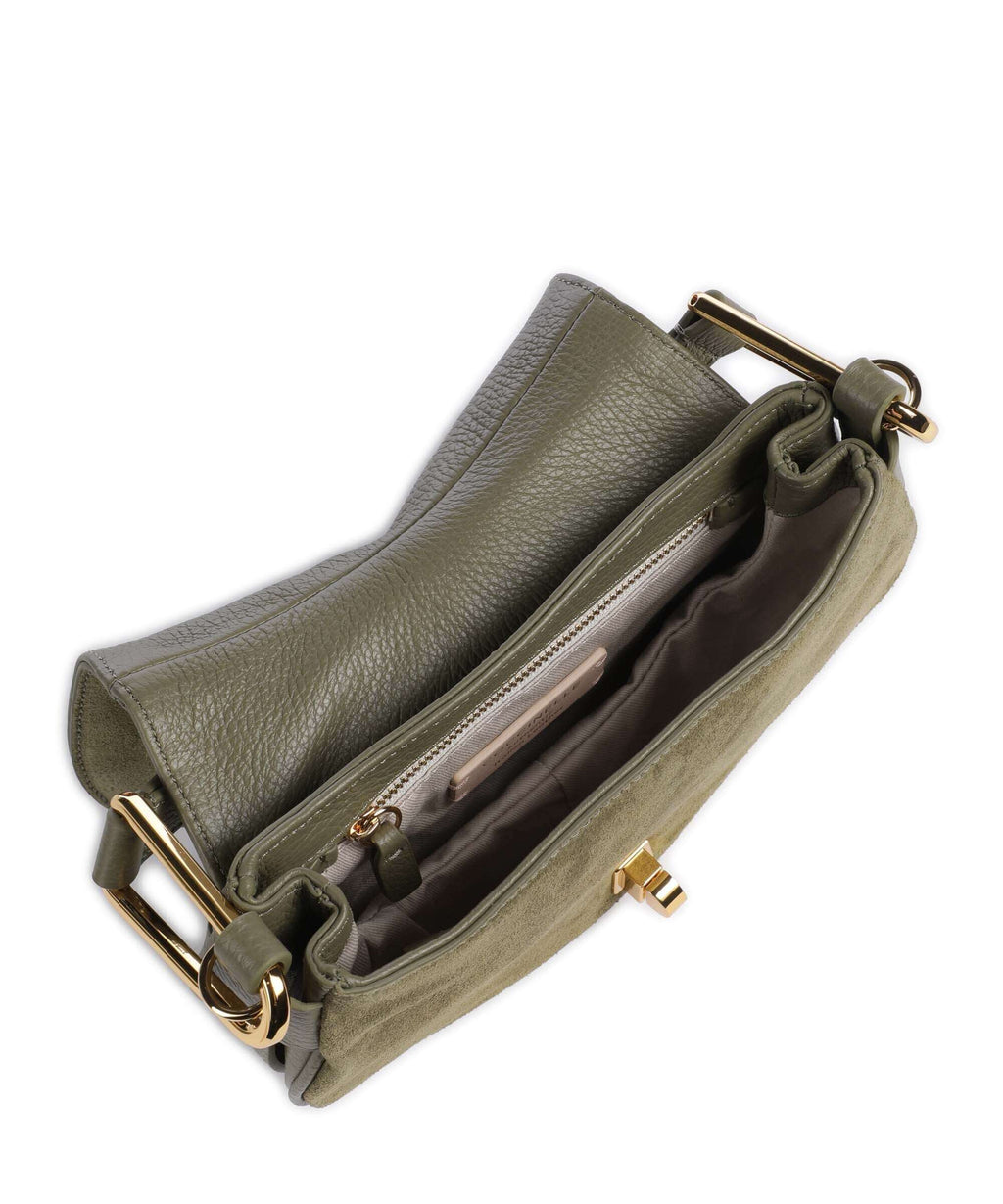 Coccinelle Magie Suede Shoulder bag laurel green