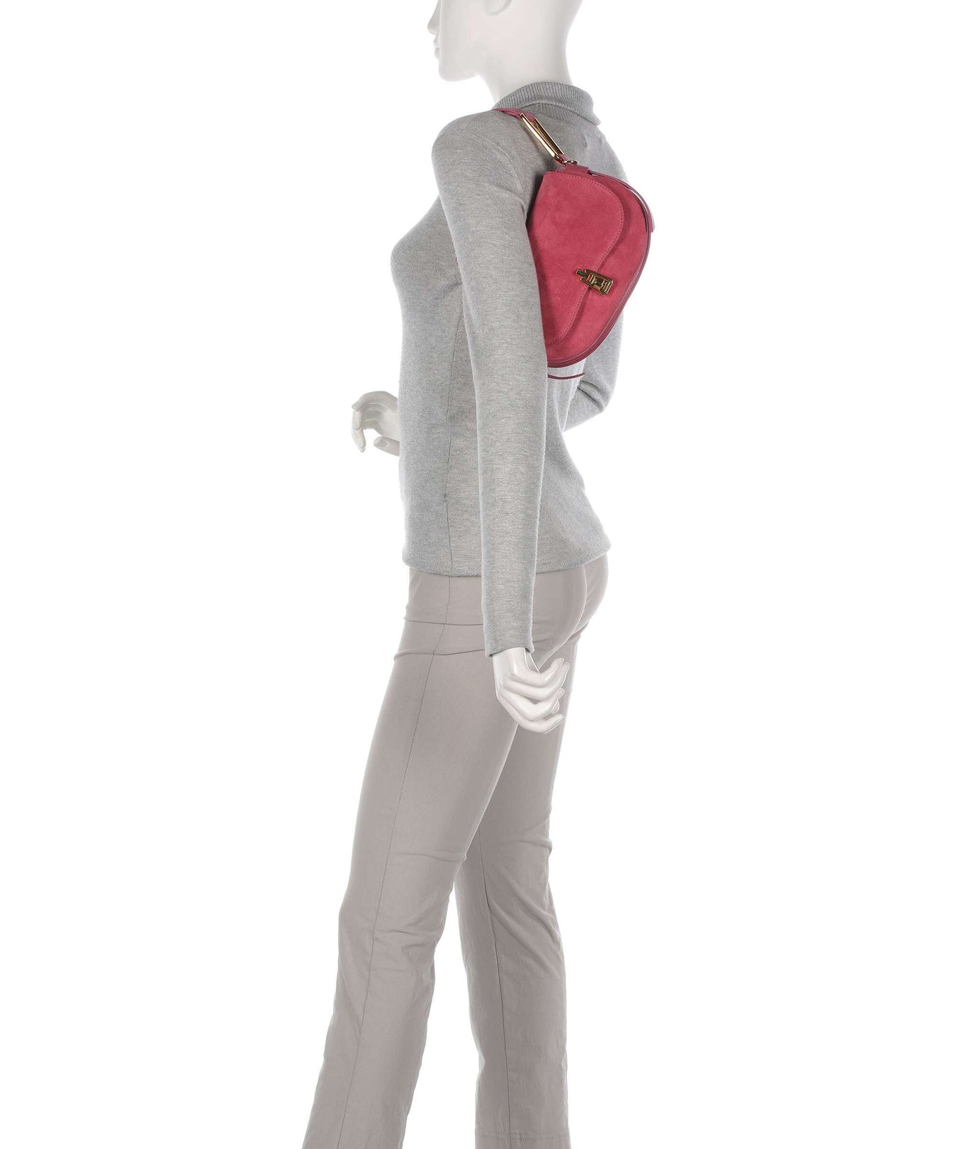 Coccinelle Magie Suede Shoulder bag rosewood