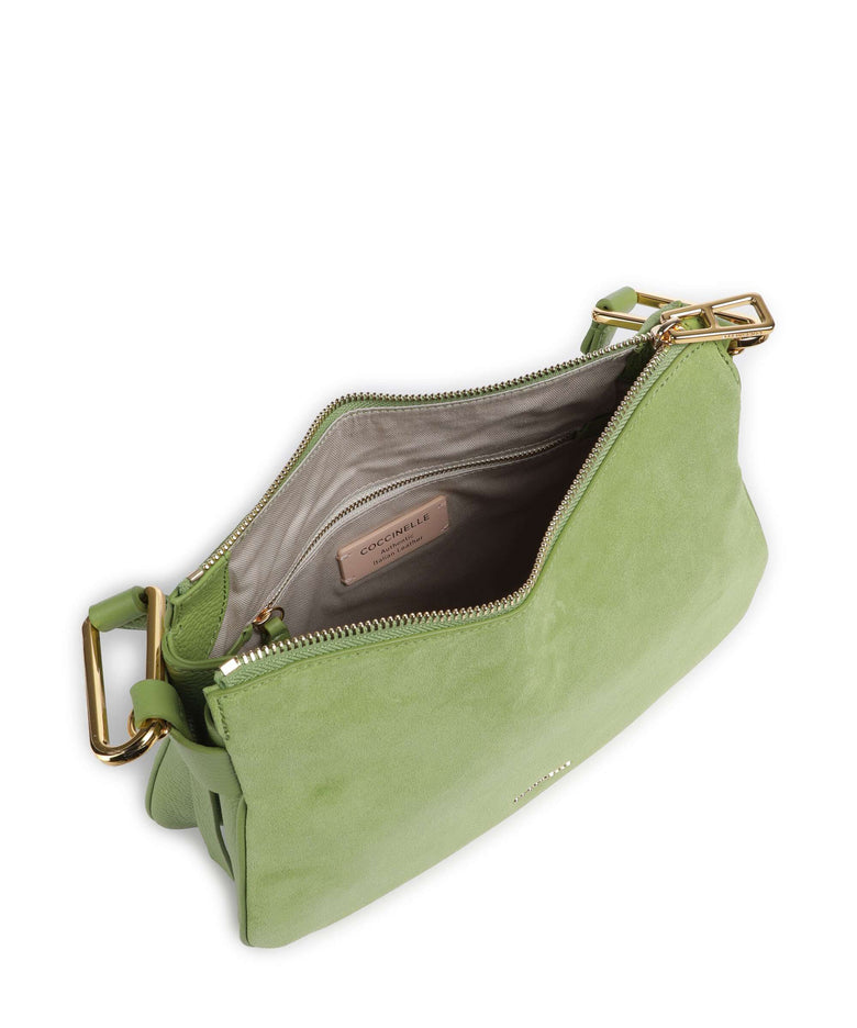 Coccinelle Magie Suede Hobo bag guacamole