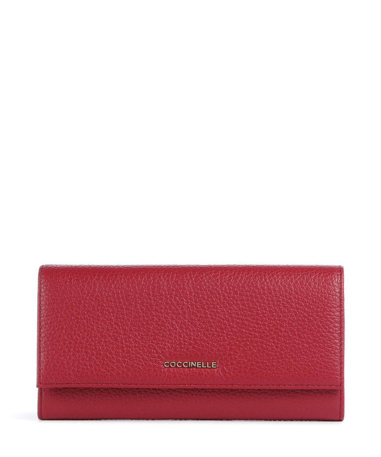 Coccinelle Metallic Soft Wallet sangria