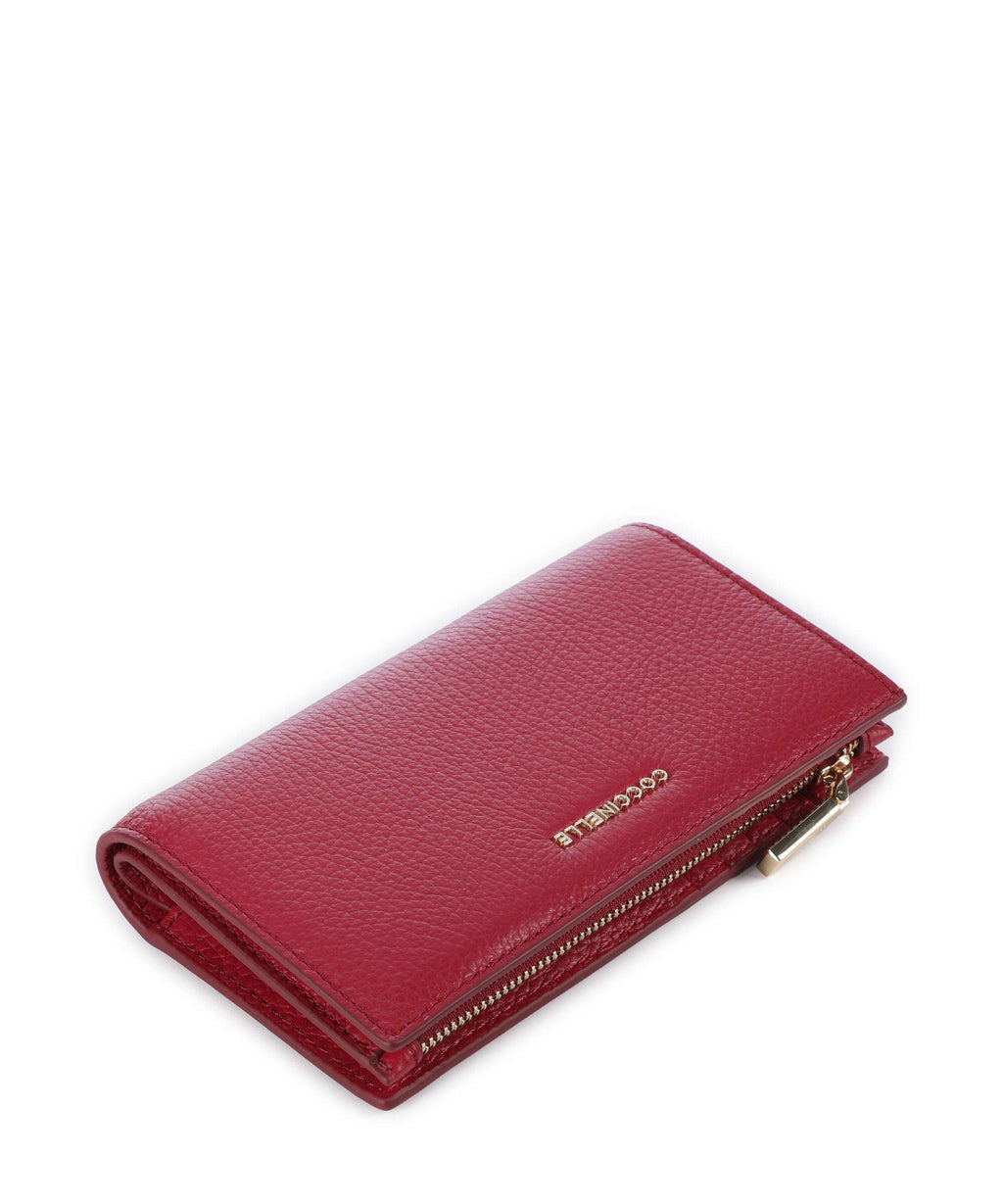 Coccinelle Metallic Soft Wallet sangria
