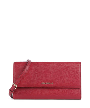 Coccinelle Metallic Soft Portafoglio sangria