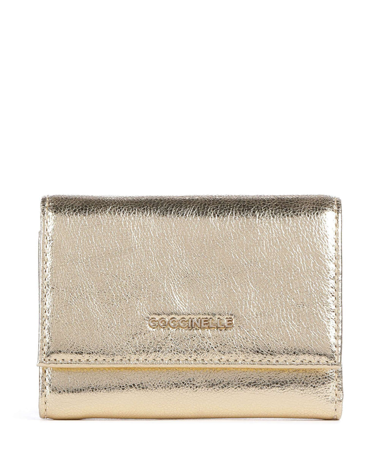 Coccinelle Metallic Smooth Metal Wallet golden