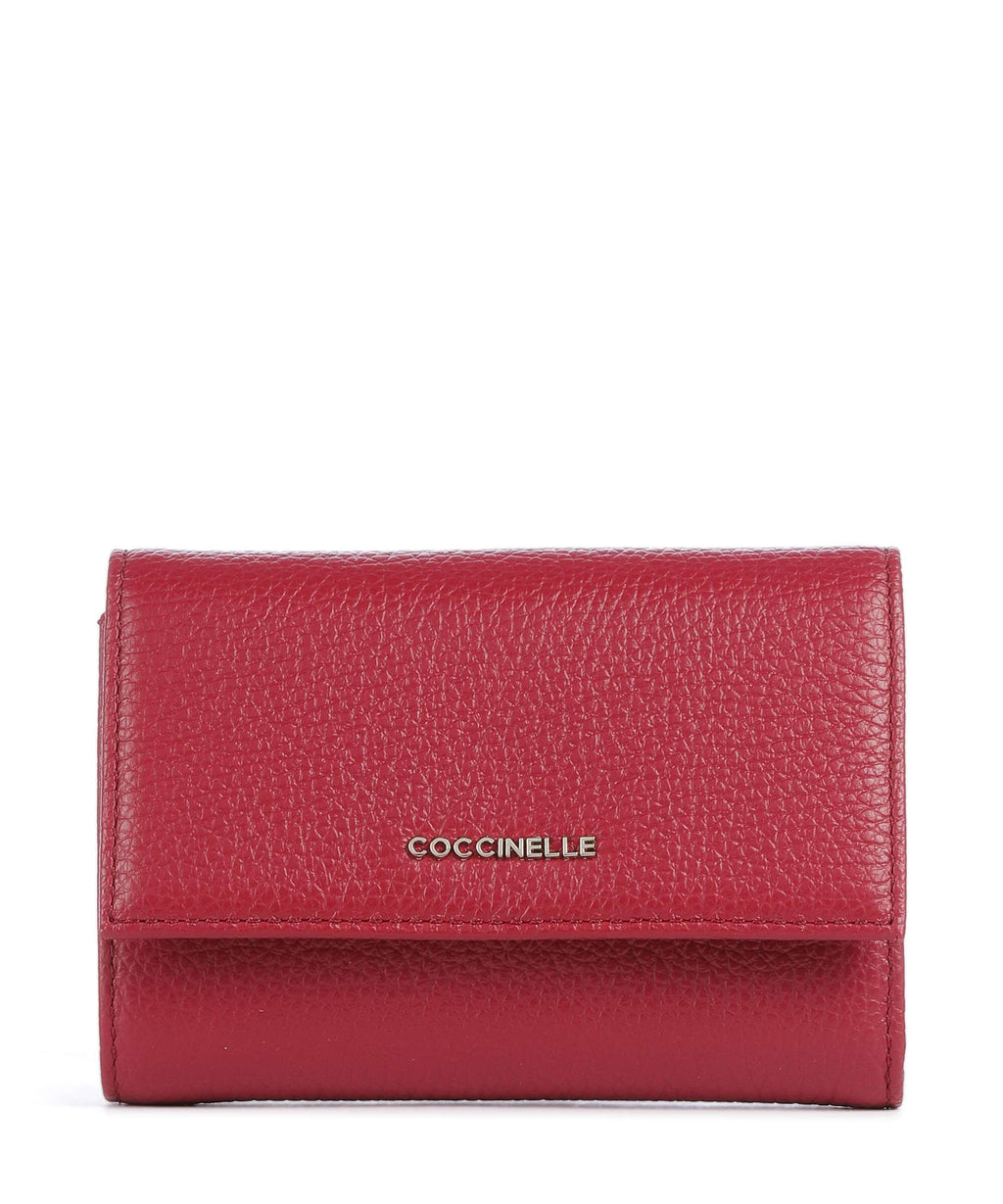 Coccinelle Metallic Soft Wallet sangria