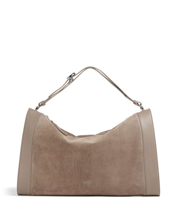 Coccinelle Elinor Suede Borsa hobo warm taupe