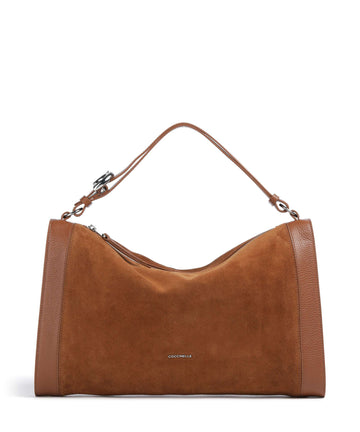 Coccinelle Elinor Suede Borsa hobo cognac