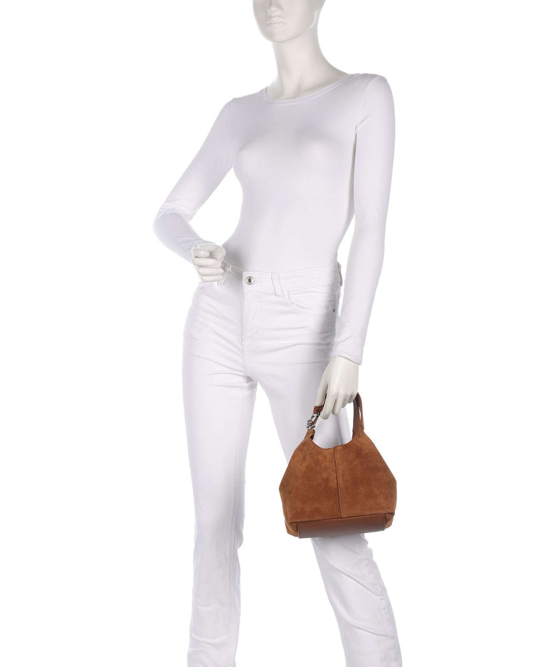 Coccinelle C-Easy Suede Handbag cognac