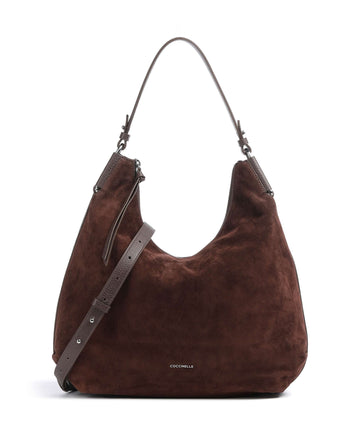 Coccinelle Rebekka Suede Borsa hobo brunette