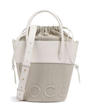 Coccinelle Myrtha Canvas Borsa a secchiello natural/blanco