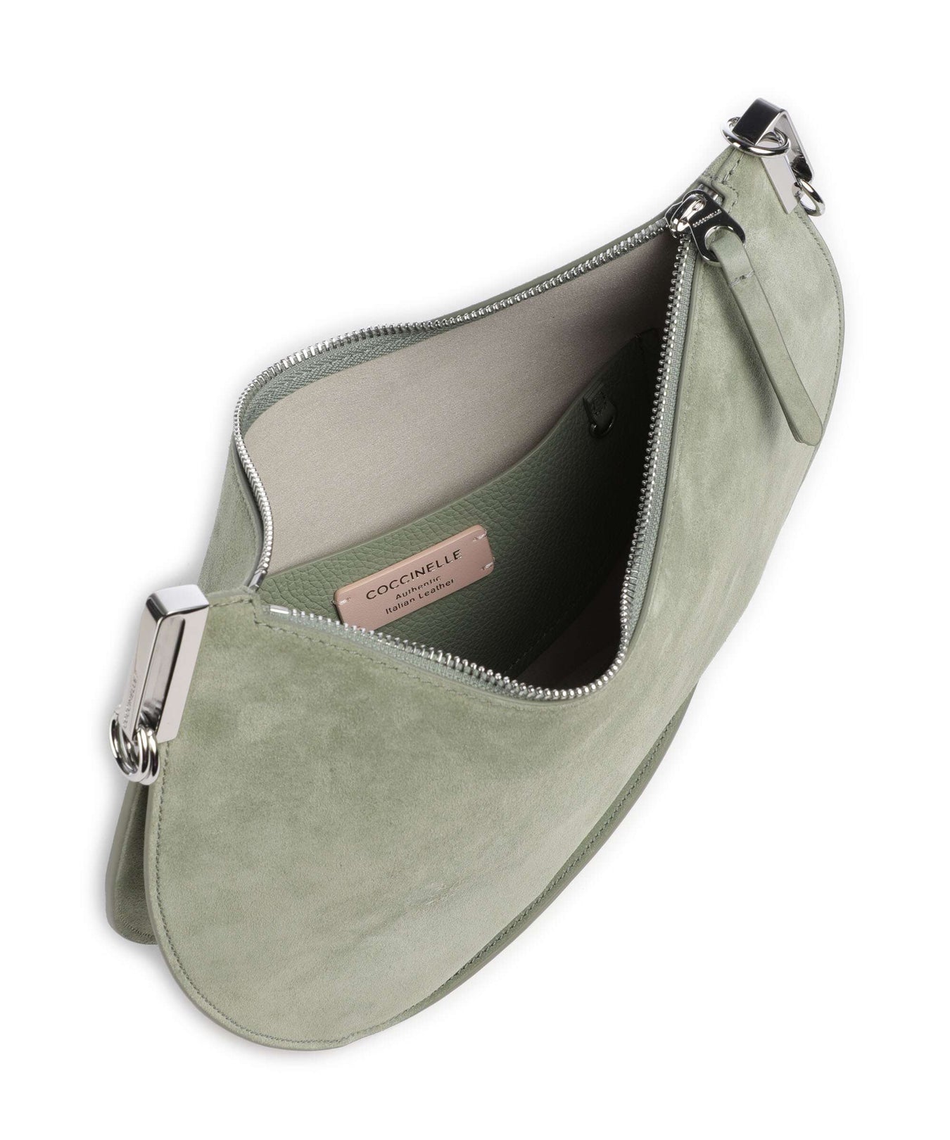 Coccinelle Sunup Suede Hobo bag greenery