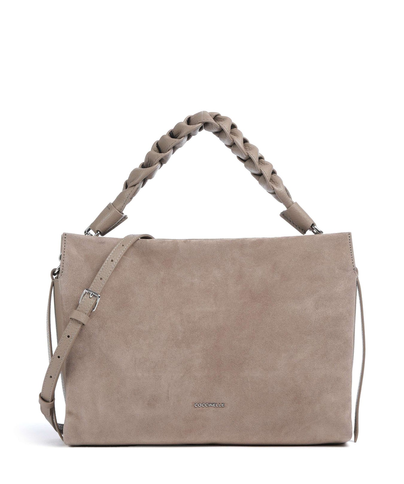 Coccinelle Boheme Suede Hobo bag warm taupe
