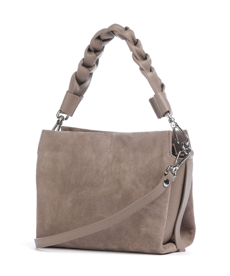 Coccinelle Boheme Suede Handbag warm taupe