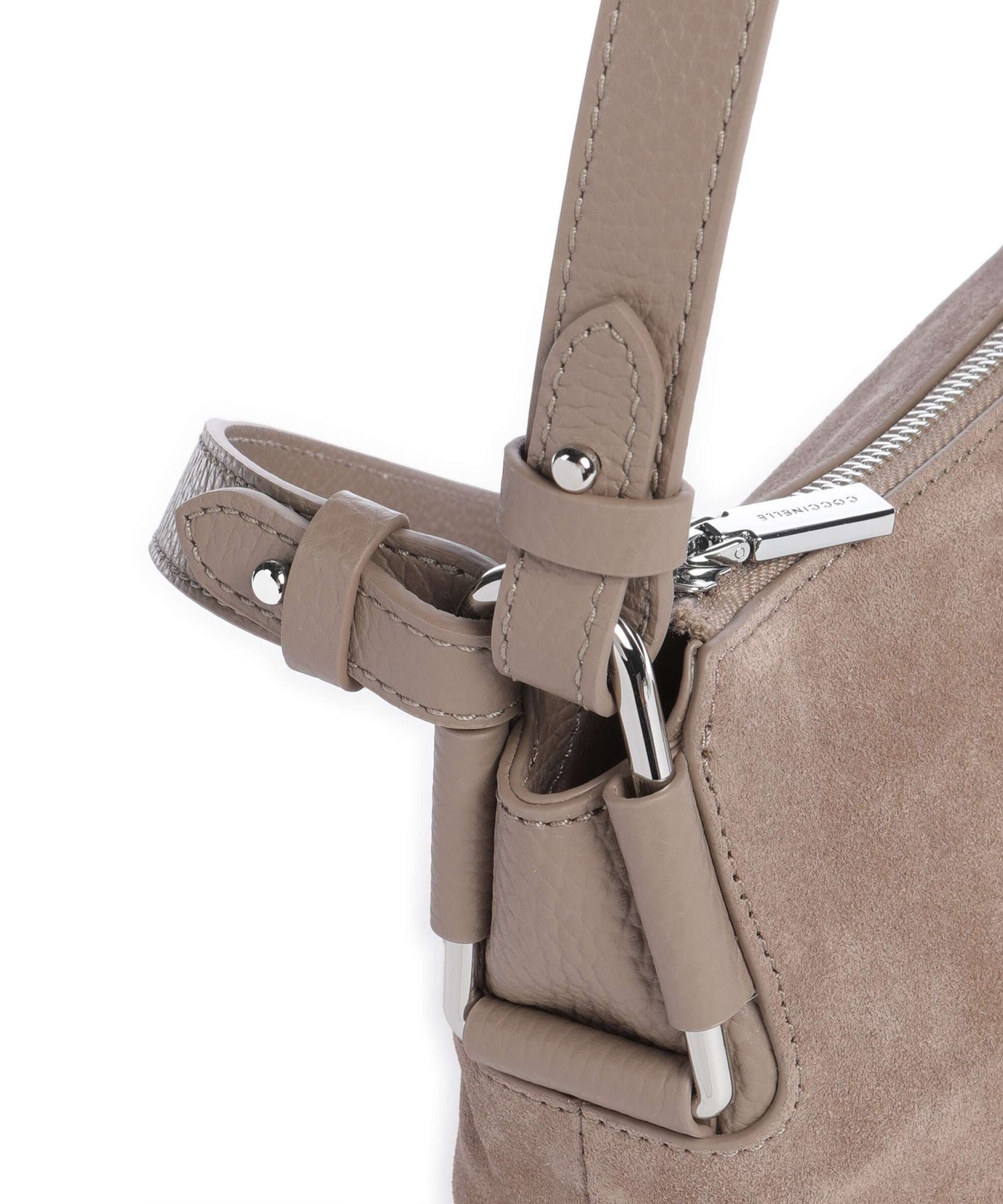 Coccinelle Rebekka Suede Shoulder bag warm taupe