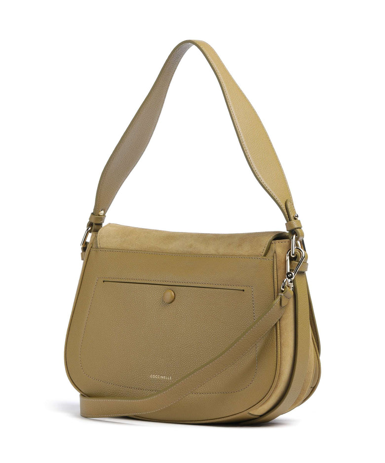 Coccinelle Mavery Suede Shoulder bag seagrass