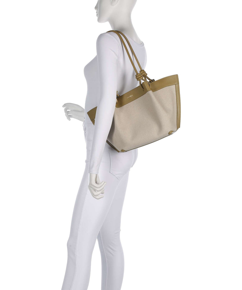 Coccinelle Finn Canvas Hobo bag natural/seagrass