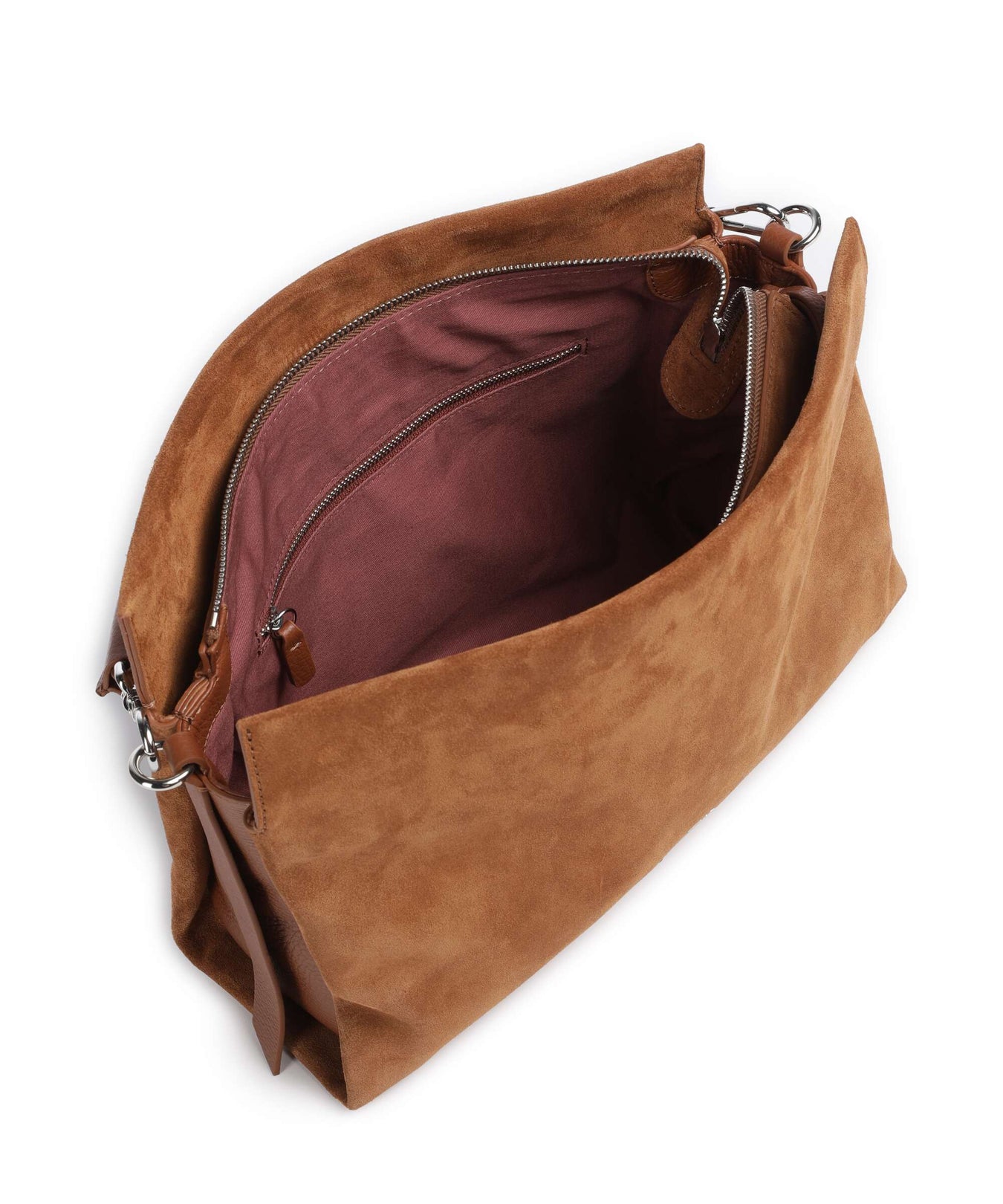 Coccinelle Boheme Suede Hobo bag cognac