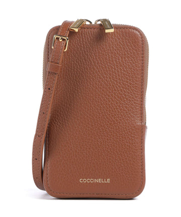 Coccinelle Flor Borsetta porta cellulare cognac