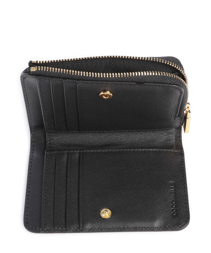 Coccinelle Metallic Shiny Wrinkled Wallet noir
