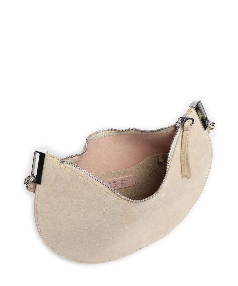 Coccinelle Sunup Suede Hobo bag sandshell