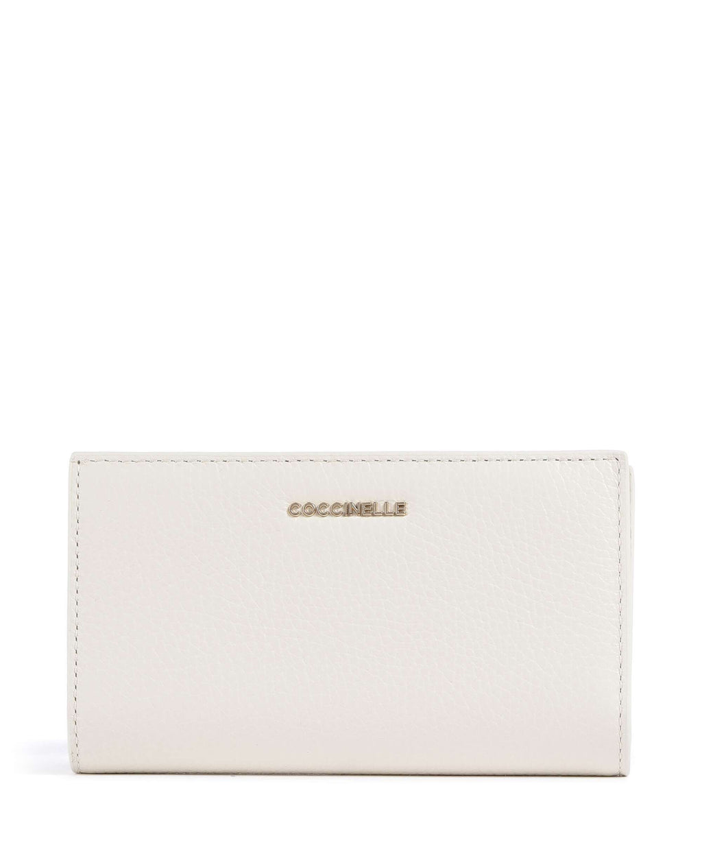 Coccinelle Metallic Soft RFID Wallet pearl