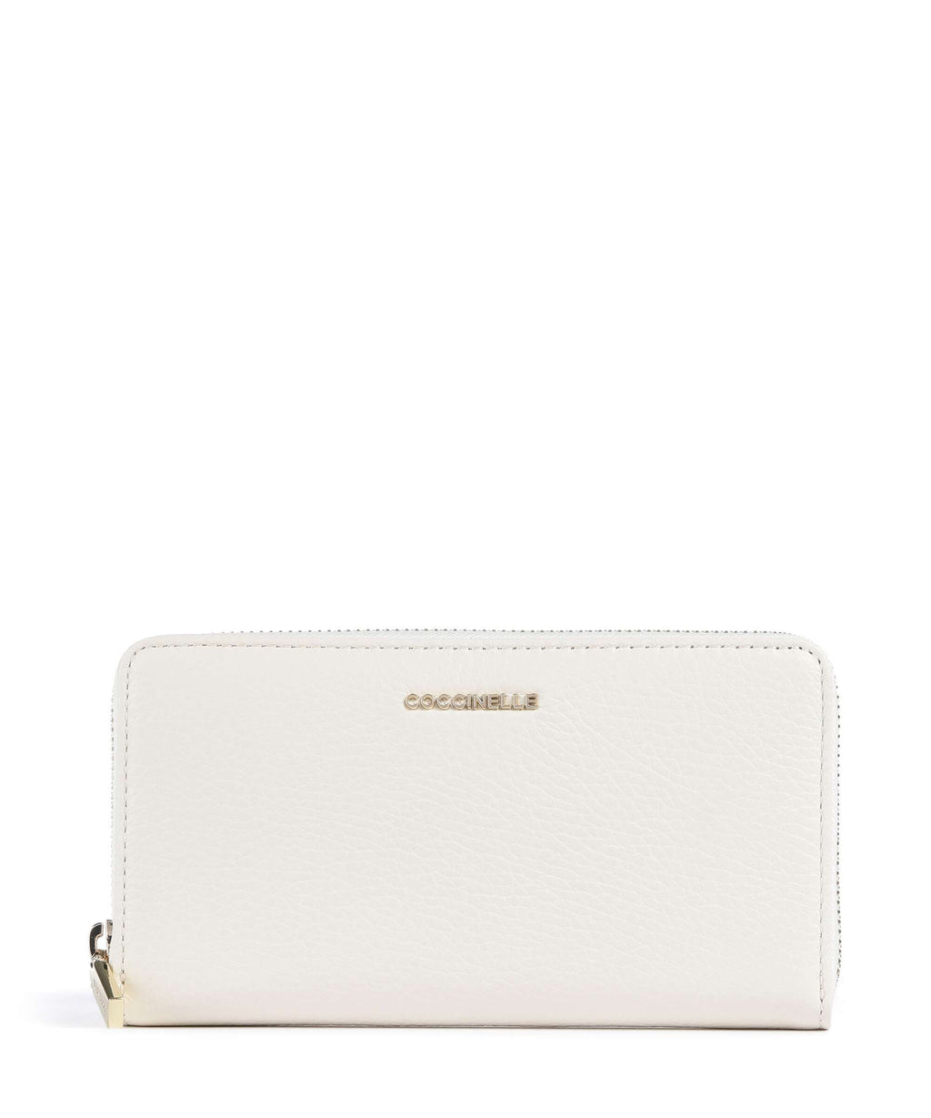 Coccinelle Metallic Soft RFID Wallet pearl