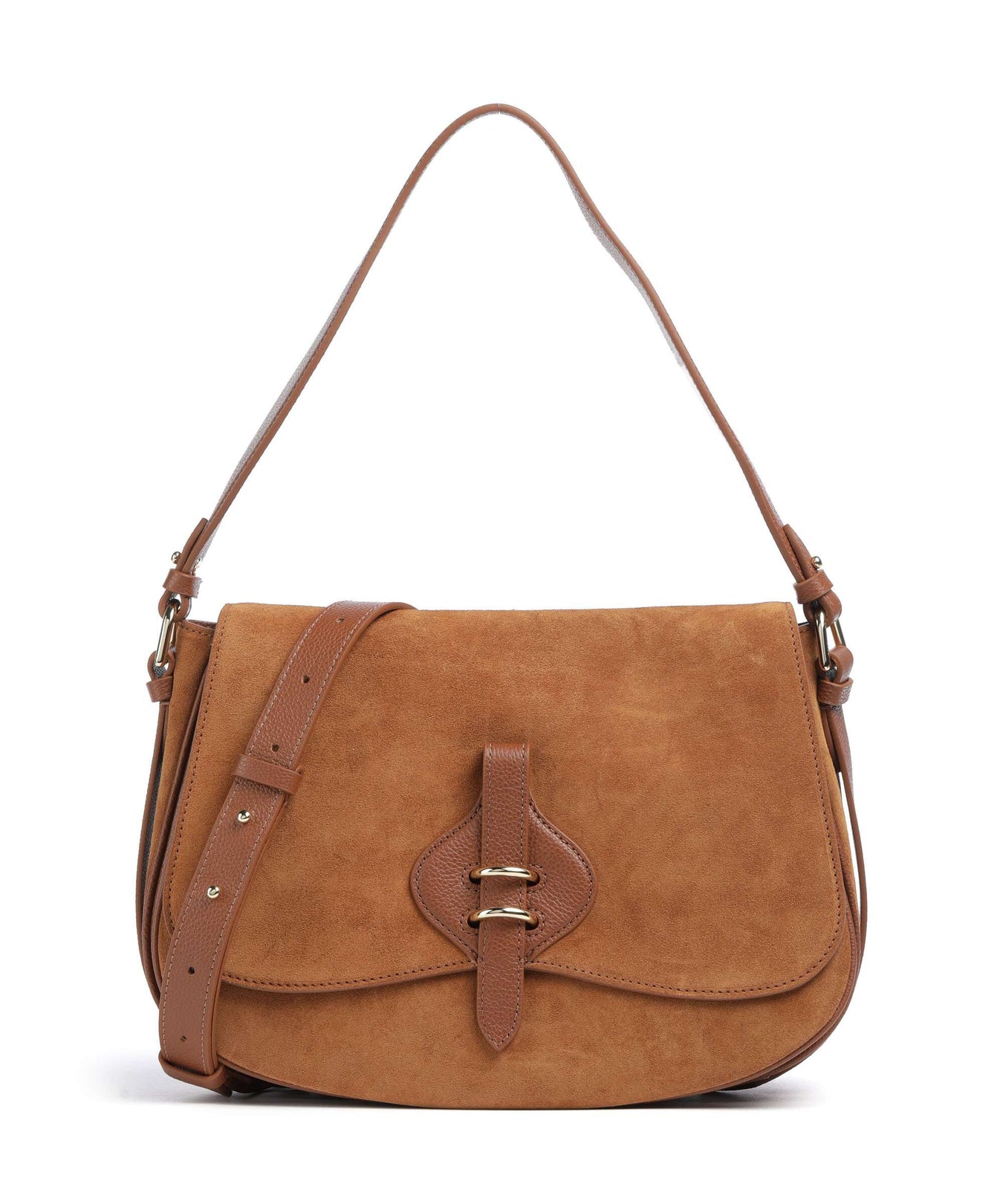 Coccinelle Mavery Suede Shoulder bag cognac