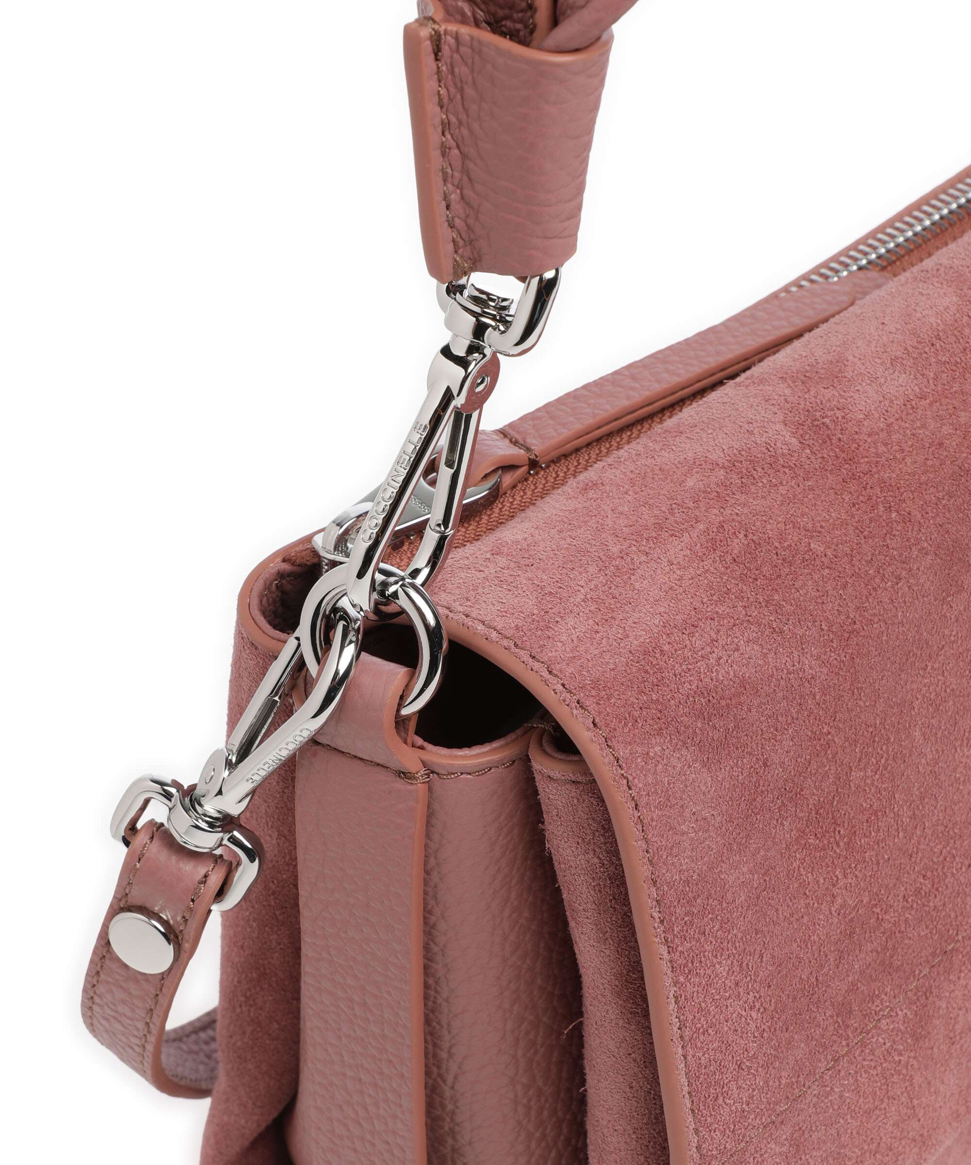 Coccinelle Boheme Suede Shoulder bag winter rose