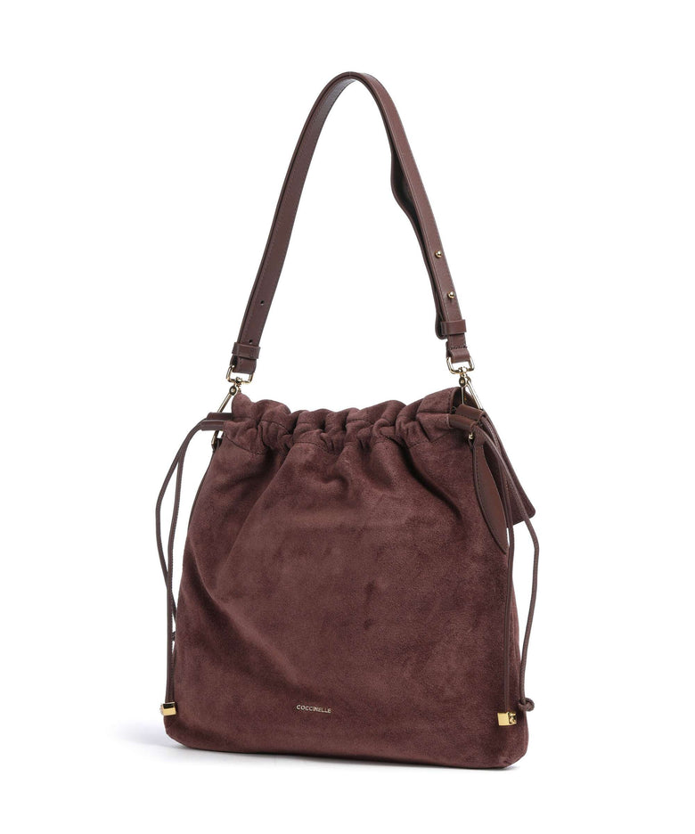 Coccinelle Lidia Suede Hobo bag berry