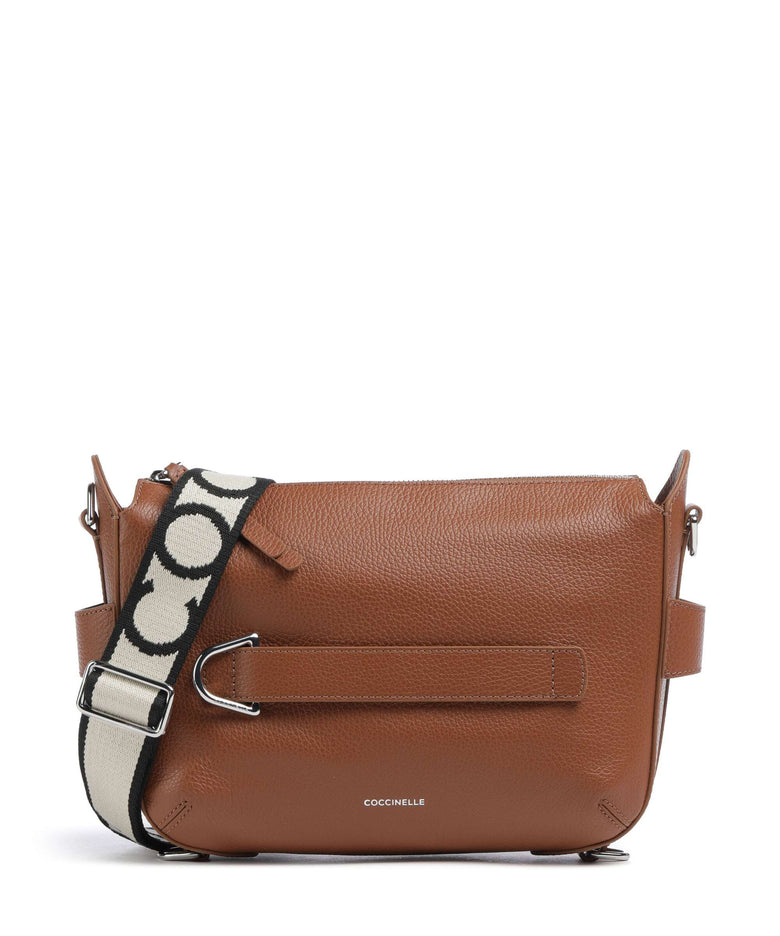 Coccinelle Gretel Ribbon Crossbody bag cognac