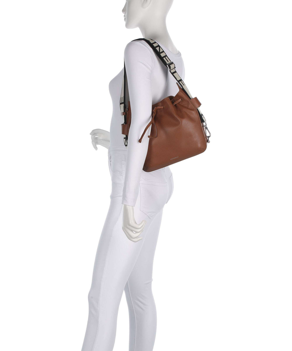 Coccinelle Gretel Ribbon Bucket bag cognac