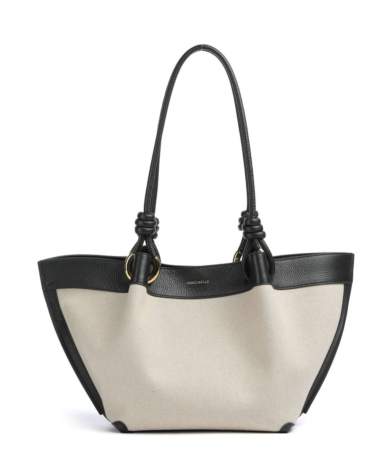 Coccinelle Finn Canvas Hobo bag natural/noir
