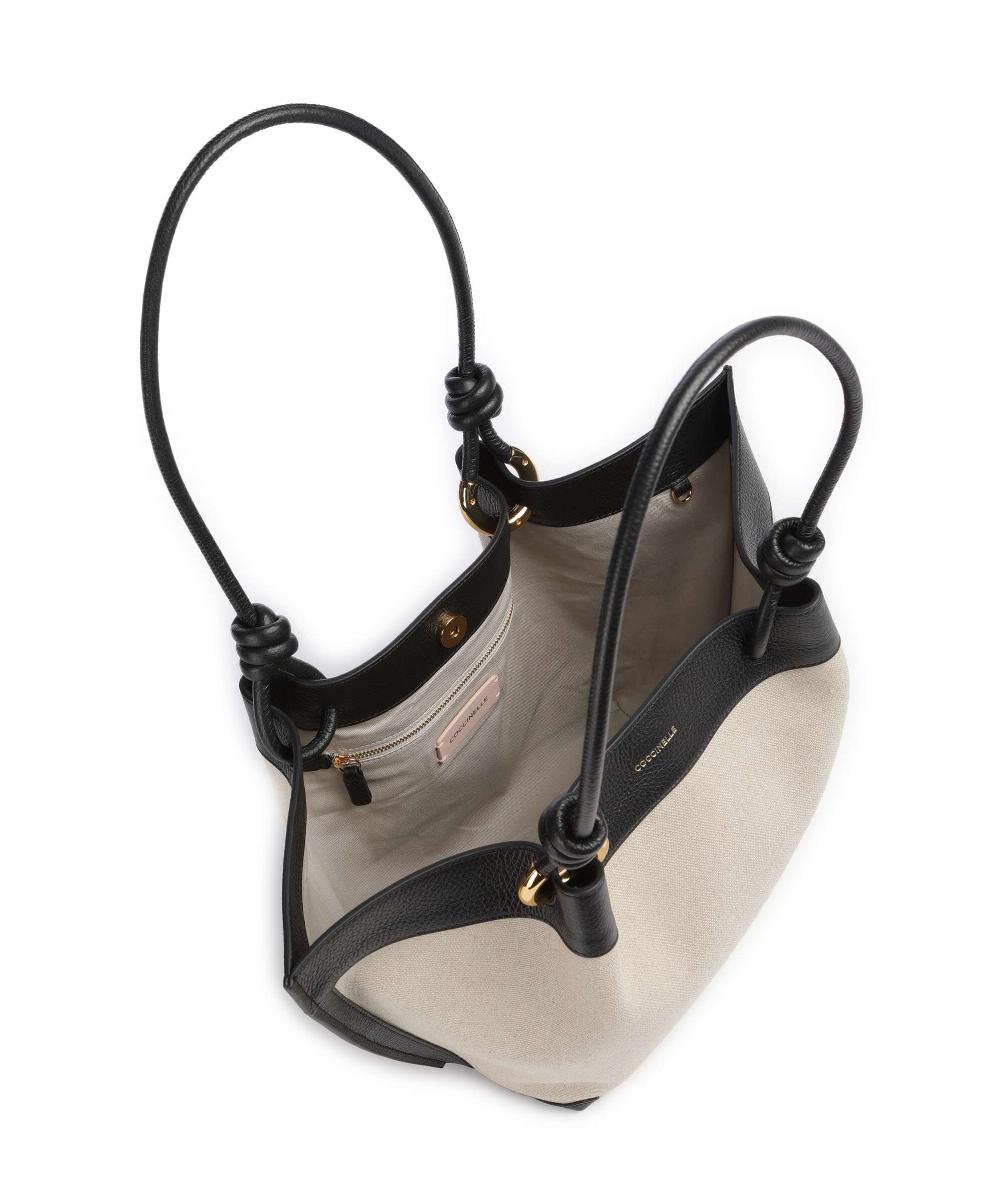 Coccinelle Finn Canvas Hobo bag natural/noir