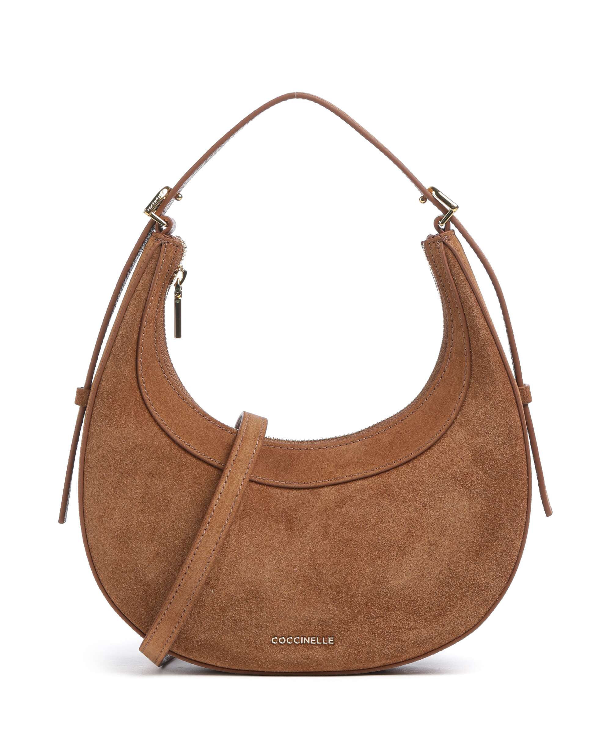 Coccinelle Whisper Suede Shoulder bag cognac