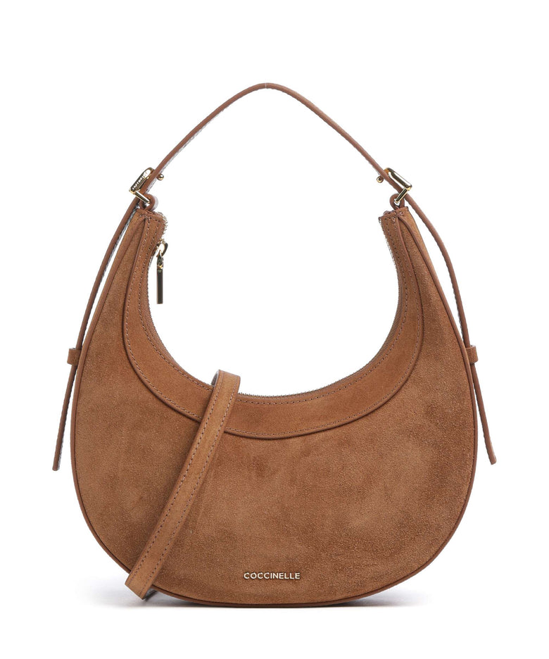 Coccinelle Whisper Suede Shoulder bag cognac