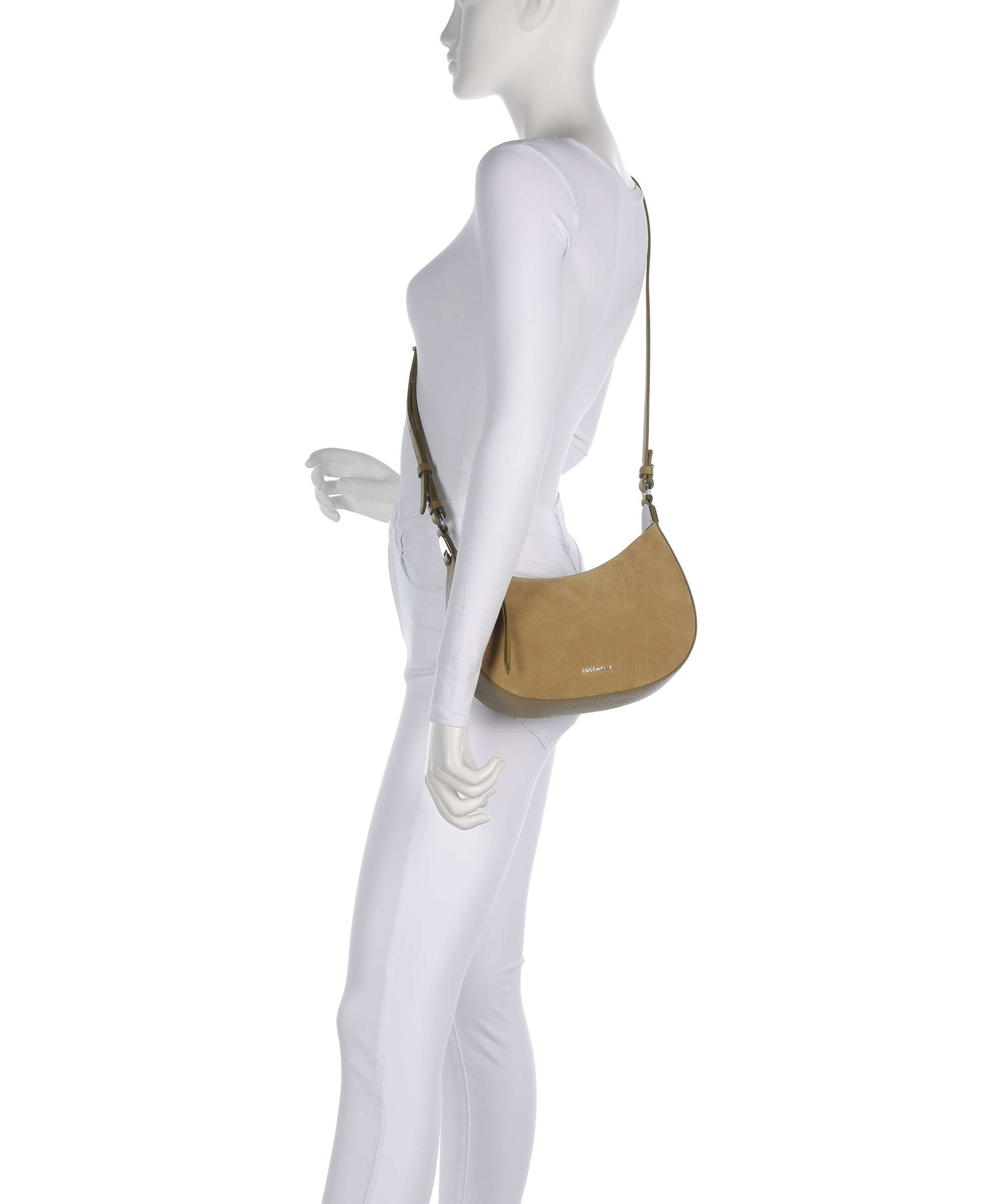 Coccinelle Fujiko Suede Crossbody bag seagrass