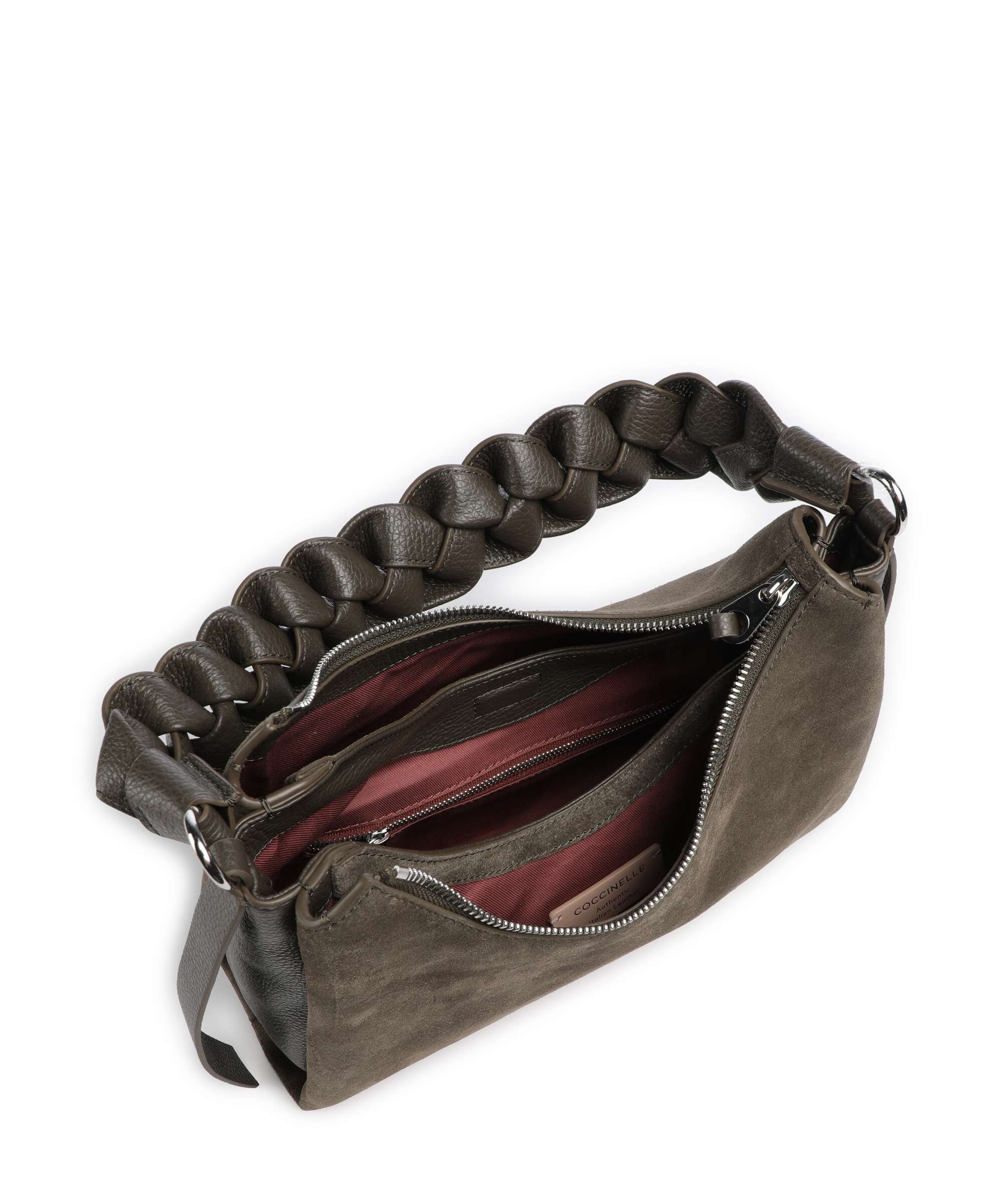 Coccinelle Boheme Suede Shoulder bag fango