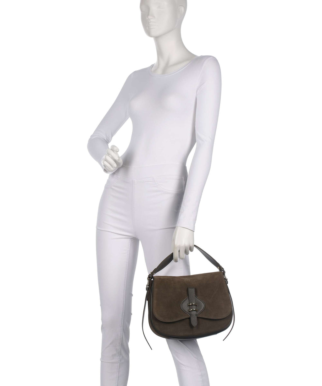 Coccinelle Mavery Suede Handbag fango