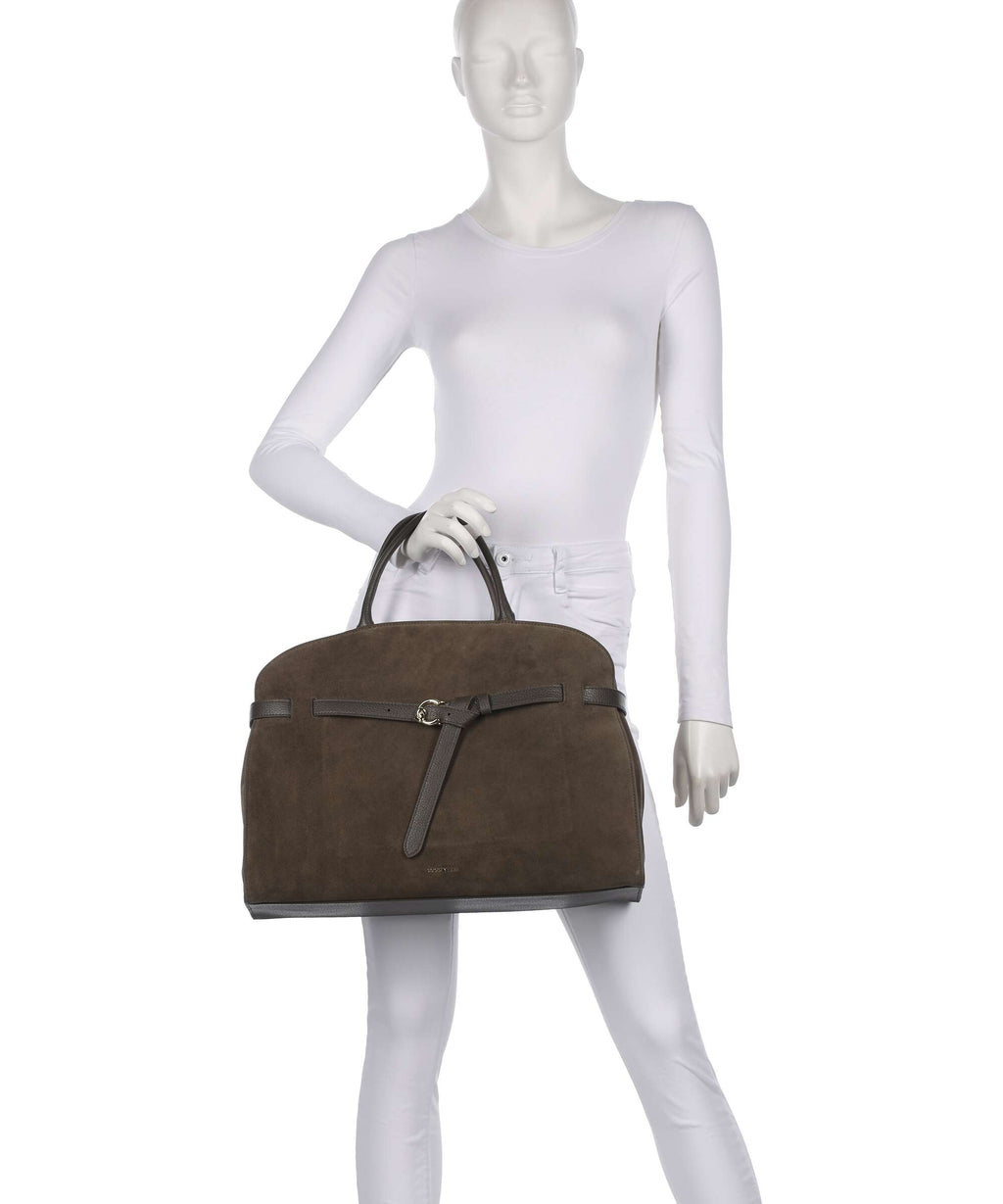 Coccinelle Sabine Suede Handbag fango