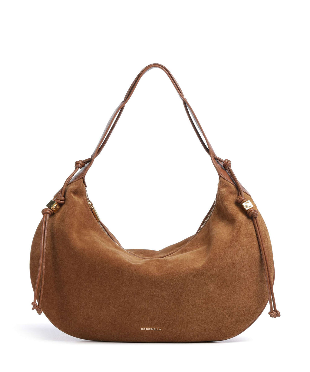 Coccinelle Thess Suede Hobo bag cognac