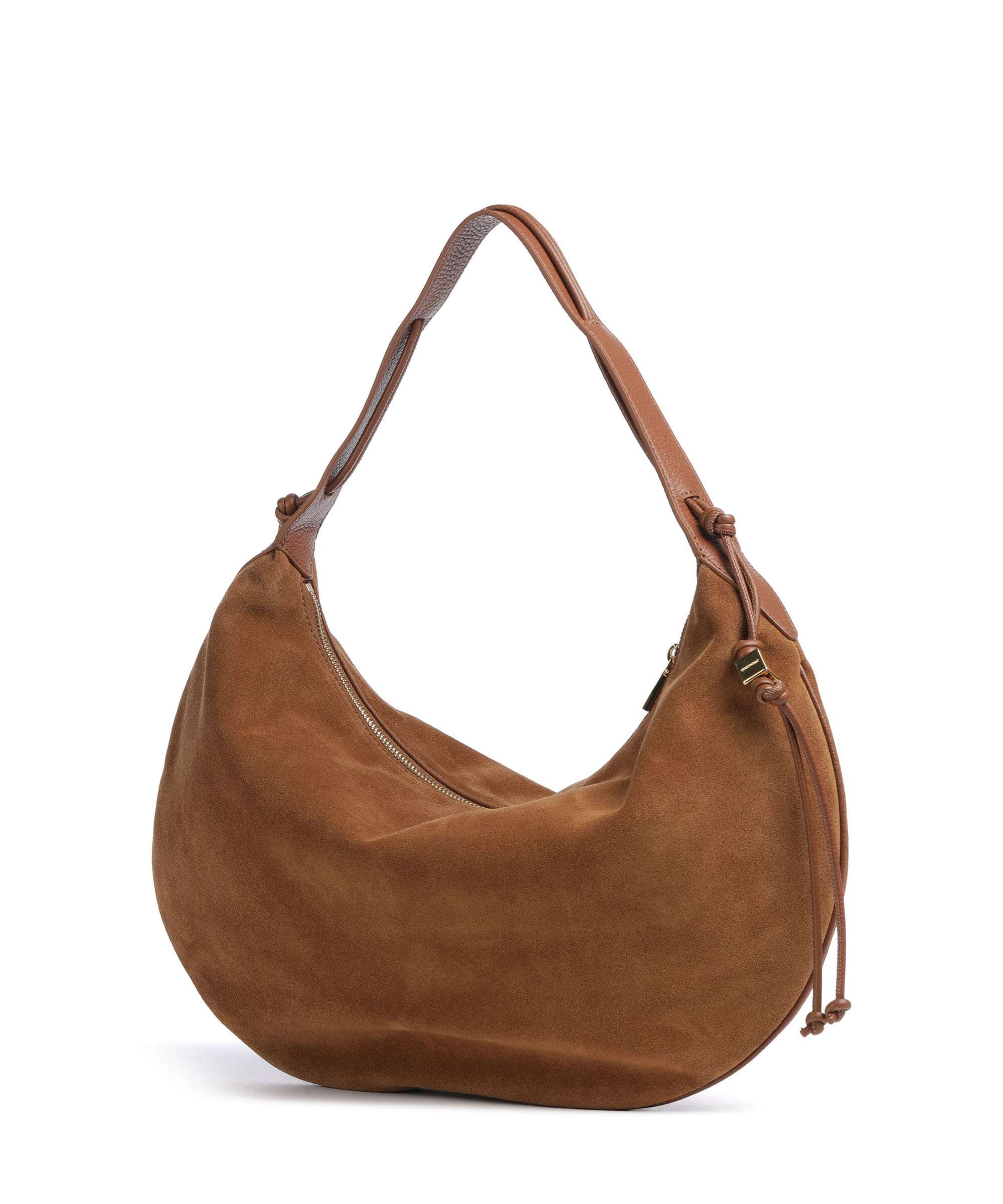 Coccinelle Thess Suede Hobo bag cognac