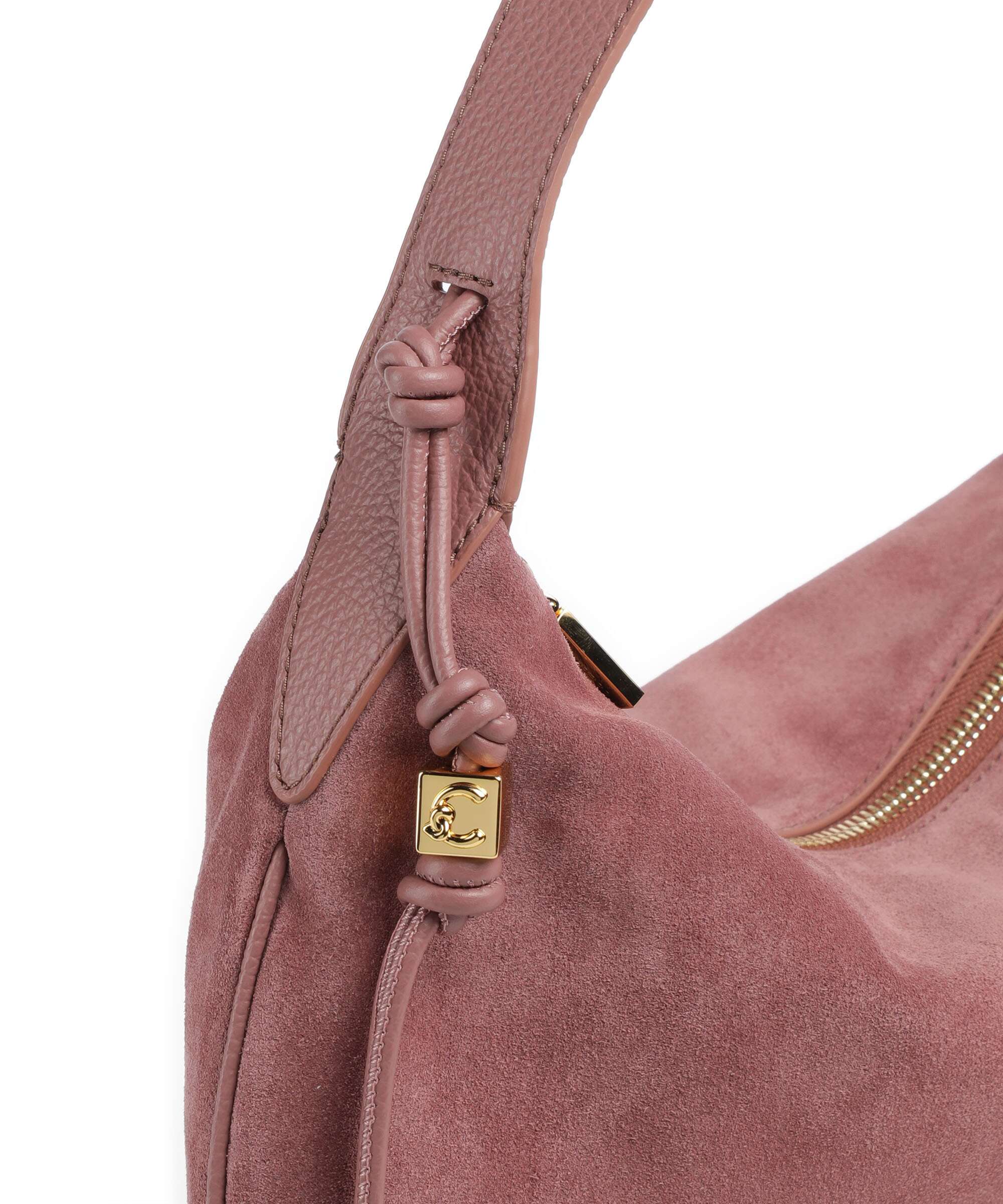 Coccinelle Thess Suede Hobo bag winter rose