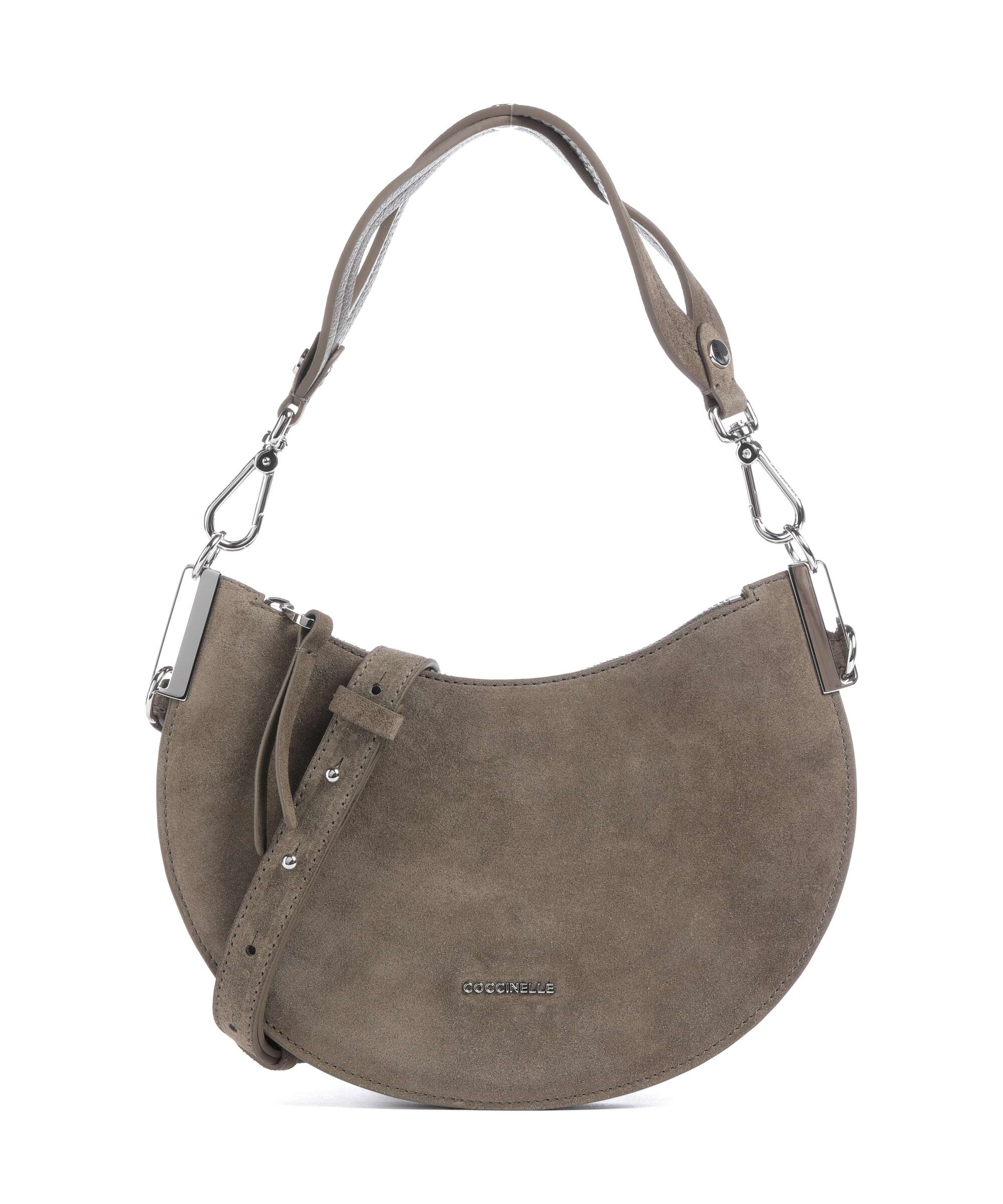 Coccinelle Sunup Suede Shoulder bag fango