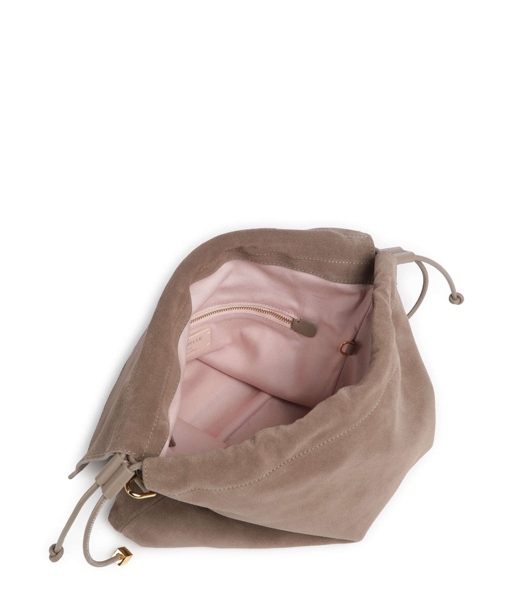 Coccinelle Lidia Suede Hobo bag warm taupe